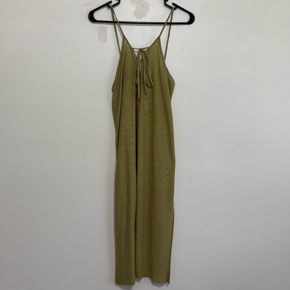 Michelle By Comune Earville Lace Up Olive Maxi Dress NWT M